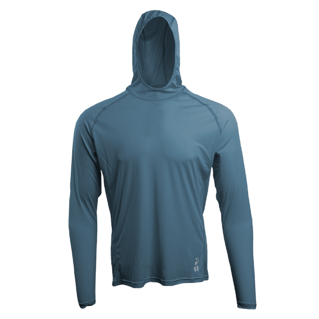 Blue Altitude Sun Hoodie front view. Hoodie only.
