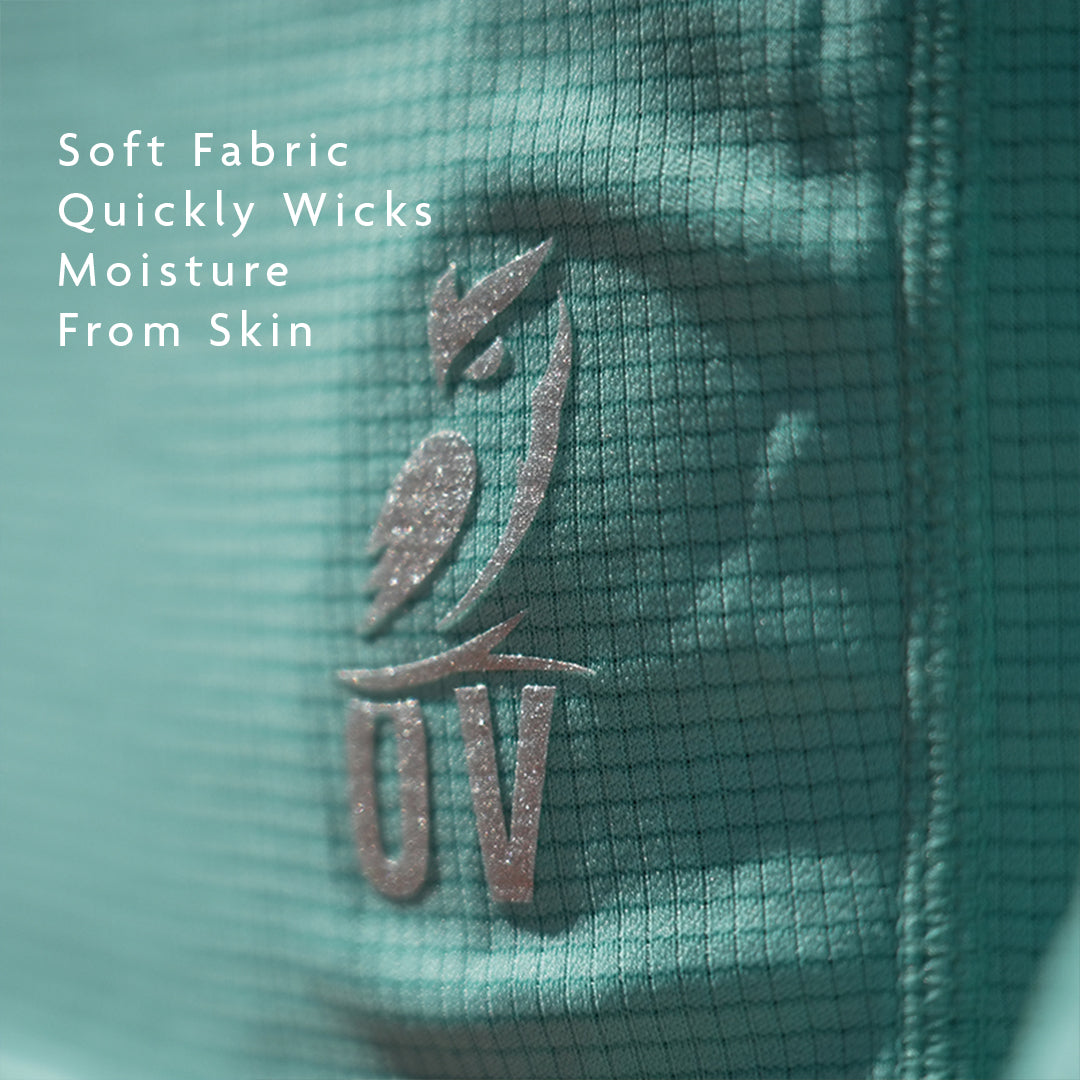 all-groups - Close view of sun shirt fabric with moisture wicking properties