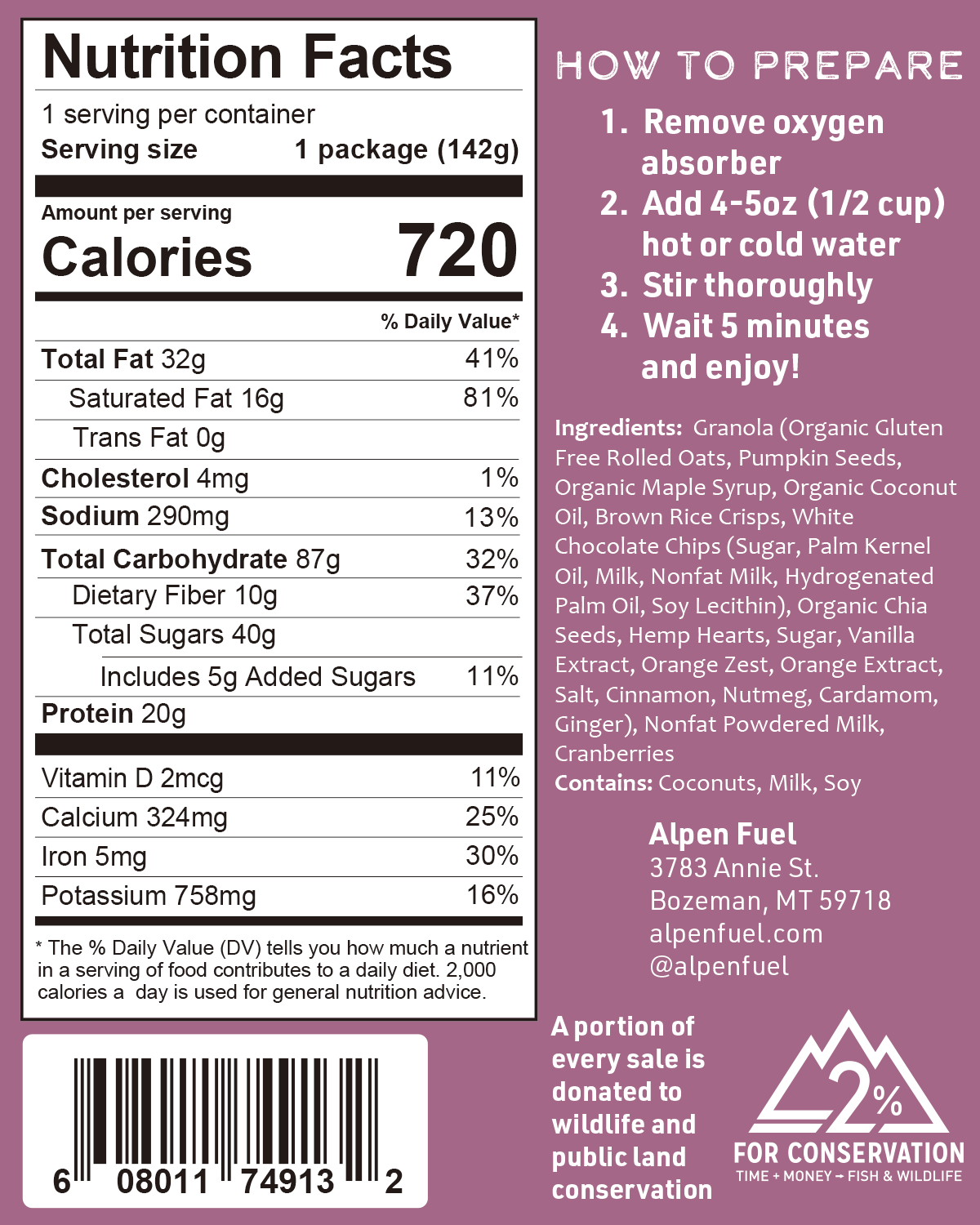 Angry Pika (formerly Alpen Fuel) Granola Breakfast Meals