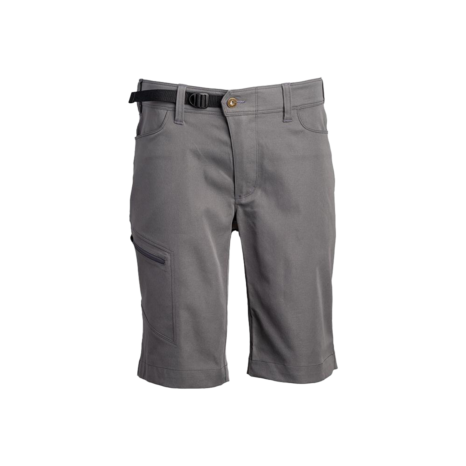 front view of men's charcoal hiking shorts