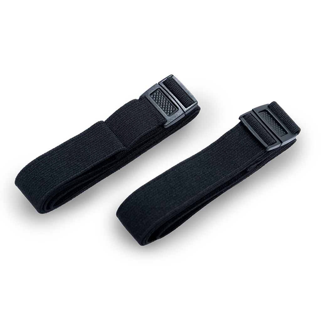 Pair of elastic sleeping pad attachment straps with clip buckles for securing the Outdoor Vitals StormLoft Down TopQuilt. all-groups