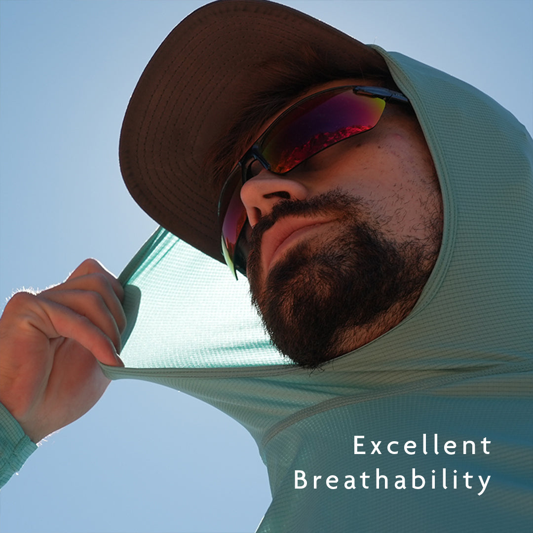 all-groups - close up of person wearing ultralight sun shirt with breathable fabric