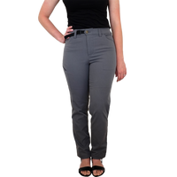 front view of women's gray hiking pants