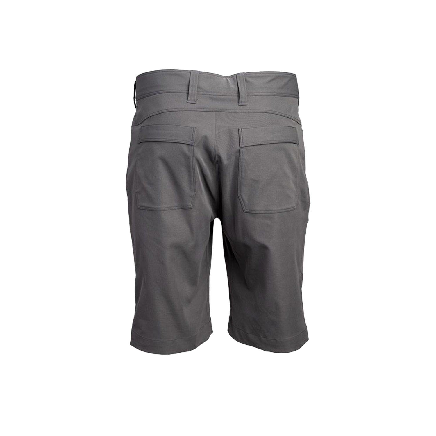 rear view of men's charcoal backpacking shorts
